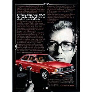 1981 Audi 5000 Luxury Sports Sedan Vintage Print Ad German Car Wall 80s Wall Art
